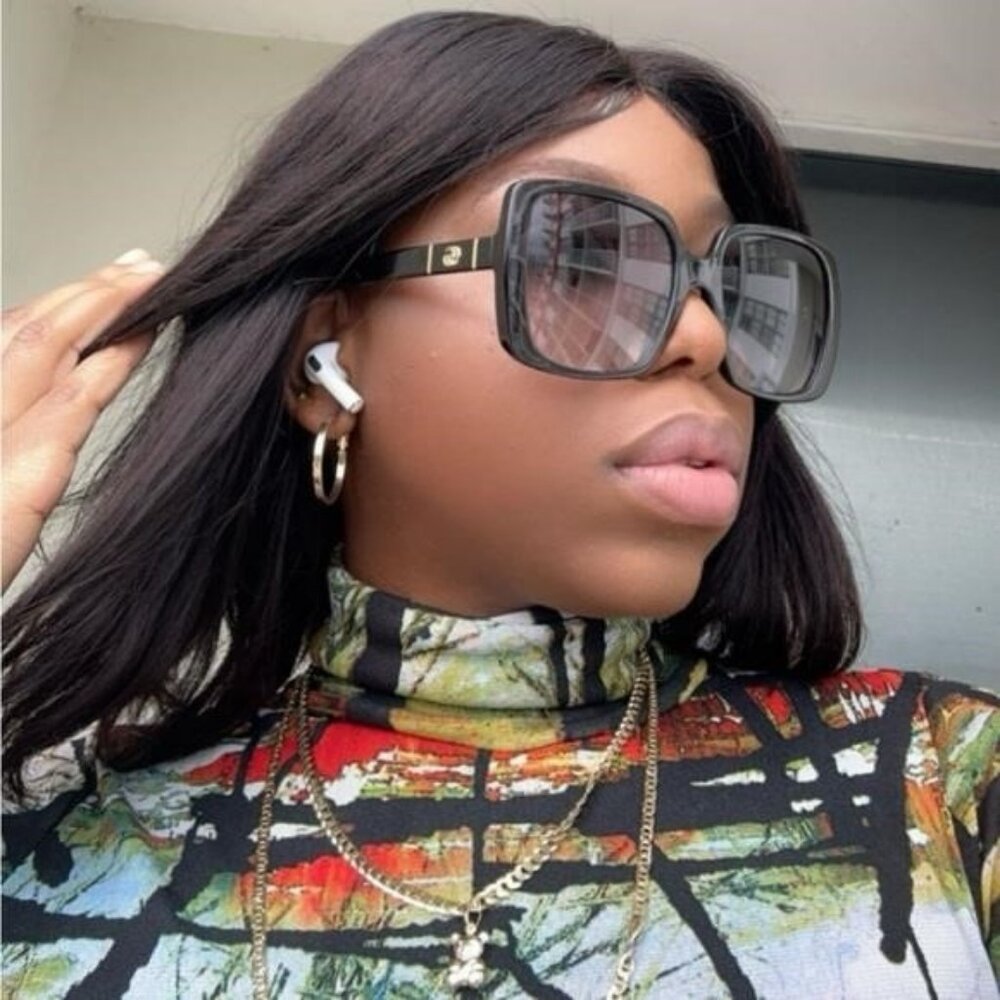 Authentic Gucci Grey Gradient Square Ladies Sunglasses GG0632S 001